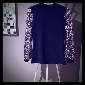 TWEEN female Rainbow Sequins Long sleeve Top